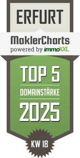 MaklerCharts KW 18/2025 - Ronald Merten Immobilien GmbH ist TOP-5-Makler in Erfurt