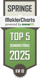 MaklerCharts KW 18/2025 - Bodem Immobilien ist TOP-5-Makler in Springe