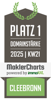 MaklerCharts KW 21/2025 - Lars Janssen Immobilien & Finanzdienstleistungen ist bester Makler in Cleebronn