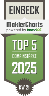 MaklerCharts KW 21/2025 - Einbecker Wohnungsbaugesellschaft GmbH ist TOP-5-Makler in Einbeck