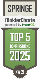 MaklerCharts KW 21/2025 - Bodem Immobilien ist TOP-5-Makler in Springe
