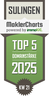 MaklerCharts KW 21/2025 - Die Vorsorge Immobilien ist TOP-5-Makler in Sulingen