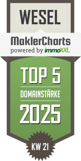 MaklerCharts KW 21/2025 - Volksbank Immobilien Niederrhein GmbH ist TOP-5-Makler in Wesel