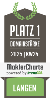 MaklerCharts KW 24/2025 - Immobilienkontor42 KG ist bester Makler in Langen