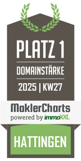MaklerCharts KW 27/2025 - Stalter Immobilien ist bester Makler in Hattingen