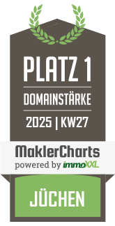 MaklerCharts KW 27/2025 - Hendricks-Immobilien ist bester Makler in Jüchen