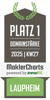 MaklerCharts KW 27/2025 - SCHEFFOLD Immobilien ist bester Makler in Laupheim