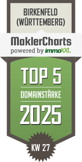 MaklerCharts KW 27/2025 - Kreissparkasse Birkenfeld (Birkenfelder Landesbank) AöR ist TOP-5-Makler in Birkenfeld (Württemberg)