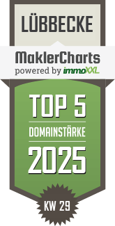 MaklerCharts KW 29/2025 - GBSL Bau- und Siedlungsgenossenschaft Lübbecke eG ist TOP-5-Makler in Lübbecke