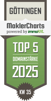 MaklerCharts KW 35/2025 - feinRAUM Immobilien, Inh. Daniela Wolpert ist TOP-5-Makler in Gttingen