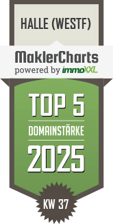 MaklerCharts KW 37/2025 - Jkel Immobilien e.K. ist TOP-5-Makler in Halle (Westf)