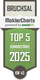 MaklerCharts KW 45/2025 - Pfisterer & Gerber Immobilien GbR ist TOP-5-Makler in Bruchsal