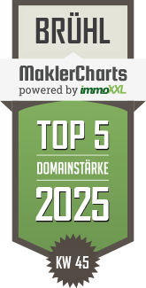 MaklerCharts KW 45/2025 - Rudkowski & Hag Immobilien GmbH ist TOP-5-Makler in Brühl