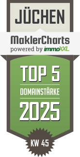 MaklerCharts KW 45/2025 - Hintzen Immobilien ist TOP-5-Makler in Jüchen