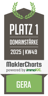 MaklerCharts KW 49/2025 - Vierheilig & Partner Gesellschaft f�r Bank- und Immobilienberatung mbH ist bester Makler in Gera