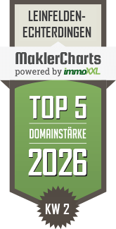 MaklerCharts KW 02/2026 - Stegmeier & Weber Immobilien GmbH ist TOP-5-Makler in Leinfelden-Echterdingen