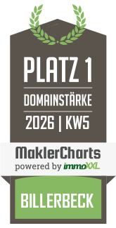 MaklerCharts KW 05/2026 - Hinzmann Immobilien ist bester Makler in Billerbeck