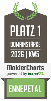 MaklerCharts KW 05/2026 - SAM-Immobilien ist bester Makler in Ennepetal