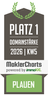 MaklerCharts KW 05/2026 - Kadner Immobilien ist bester Makler in Plauen