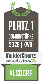 MaklerCharts KW 09/2026 - PH Immobiliengesellschaft mbH ist bester Makler in Alsdorf