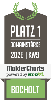 MaklerCharts KW 09/2026 - Bernhard Tenbeck Immobilien & Versicherungen ist bester Makler in Bocholt