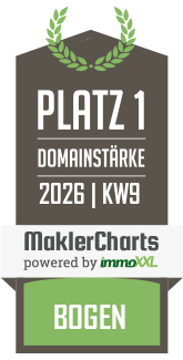 MaklerCharts KW 09/2026 - Aurentum GmbH ist bester Makler in Bogen