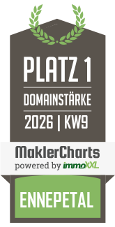 MaklerCharts KW 09/2026 - SAM-Immobilien ist bester Makler in Ennepetal