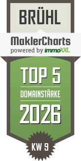 MaklerCharts KW 09/2026 - ZEIT & WERT Immobilien Maklersocietät GmbH ist TOP-5-Makler in Brühl