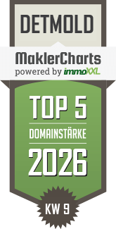 MaklerCharts KW 09/2026 - Immobilien Kassberg GmbH ist TOP-5-Makler in Detmold