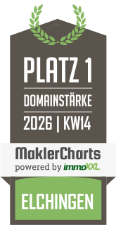 MaklerCharts KW 14/2026 - HAWIELA Immobilien GmbH ist bester Makler in Elchingen