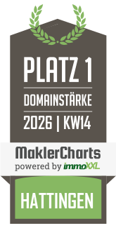 MaklerCharts KW 14/2026 - Stalter Immobilien ist bester Makler in Hattingen