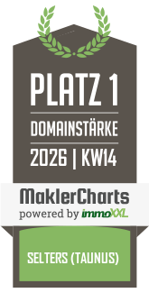 MaklerCharts KW 14/2026 - Wessinghage Immobilien e. Kfr. IVD ist bester Makler in Selters (Taunus)