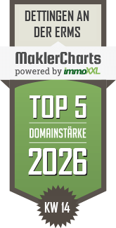 MaklerCharts KW 14/2026 - InPro Immobilien ist TOP-5-Makler in Dettingen an der Erms