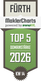 MaklerCharts KW 14/2026 - Peter Hüfner Immobilien ist TOP-5-Makler in Fürth