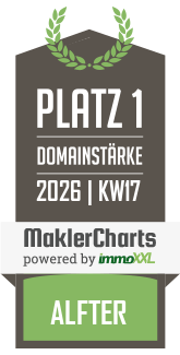 MaklerCharts KW 17/2026 - Alfter Immobilien ist bester Makler in Alfter