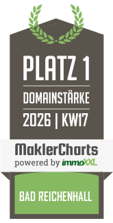MaklerCharts KW 17/2026 - ALPHAUS IMMOBILIEN GmbH ist bester Makler in Bad Reichenhall