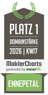 MaklerCharts KW 17/2026 - SAM-Immobilien ist bester Makler in Ennepetal