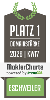 MaklerCharts KW 17/2026 - Müller & Partner Immobilien ist bester Makler in Eschweiler