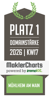 MaklerCharts KW 17/2026 - Holl & Co. Immobilien und Projektentwicklungs GmbH ist bester Makler in Mühlheim am Main