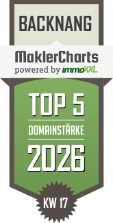 MaklerCharts KW 17/2026 - Immobilien Kuschnertschuk GbR ist TOP-5-Makler in Backnang