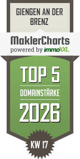MaklerCharts KW 17/2026 - Brenztal-Immobilien GmbH ist TOP-5-Makler in Giengen an der Brenz