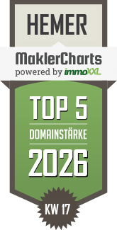 MaklerCharts KW 17/2026 - Dieckmann Immobilien GmbH ist TOP-5-Makler in Hemer