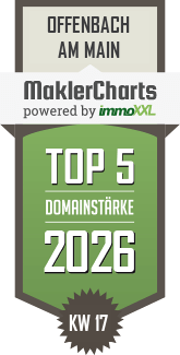 MaklerCharts KW 17/2026 - myHome-Immobilien ist TOP-5-Makler in Offenbach am Main