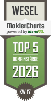 MaklerCharts KW 17/2026 - Volksbank Immobilien Niederrhein GmbH ist TOP-5-Makler in Wesel