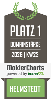MaklerCharts KW 22/2026 - Inan Immobilien ist bester Makler in Helmstedt