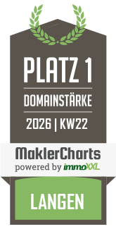 MaklerCharts KW 22/2026 - JK IMMOBILIEN ist bester Makler in Langen