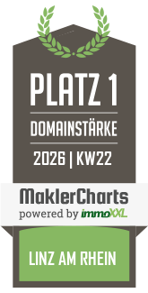 MaklerCharts KW 22/2026 - Immobilien Baumann ist bester Makler in Linz am Rhein