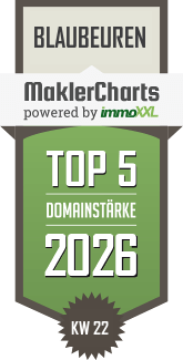 MaklerCharts KW 22/2026 - G�ttfried Immobilien GmbH ist TOP-5-Makler in Blaubeuren