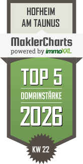 MaklerCharts KW 22/2026 - KP International Immobilien Hofheim ist TOP-5-Makler in Hofheim am Taunus