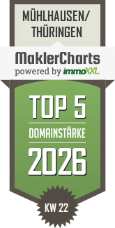 MaklerCharts KW 22/2026 - Matthias Bendrich Immobilien ist TOP-5-Makler in Mühlhausen/Thüringen